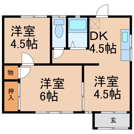 宇賀神貸家（落合）の物件間取画像